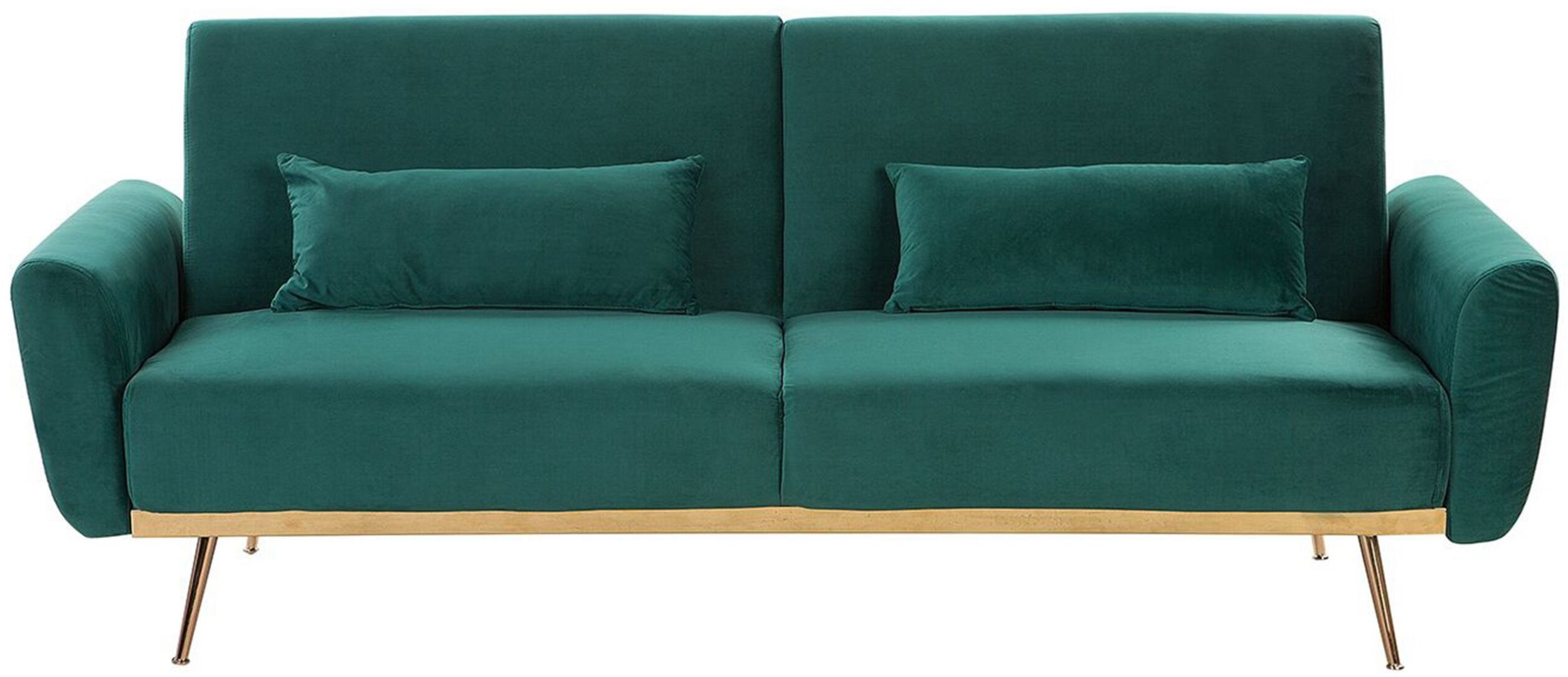 Sofa rozkładana welurowa zielona EINA