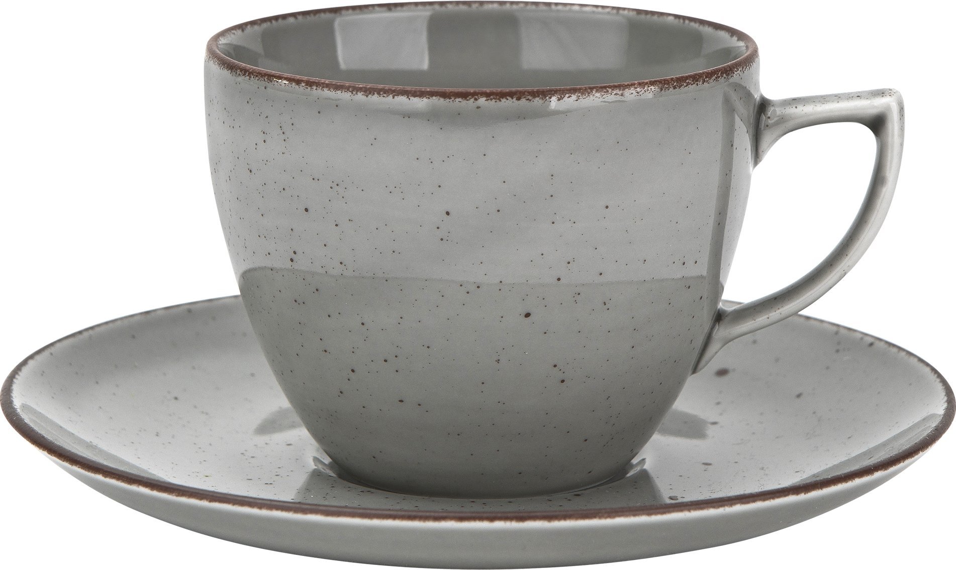 Chodzież Zestaw 6 filiżanek 200 ml + spodki City szary