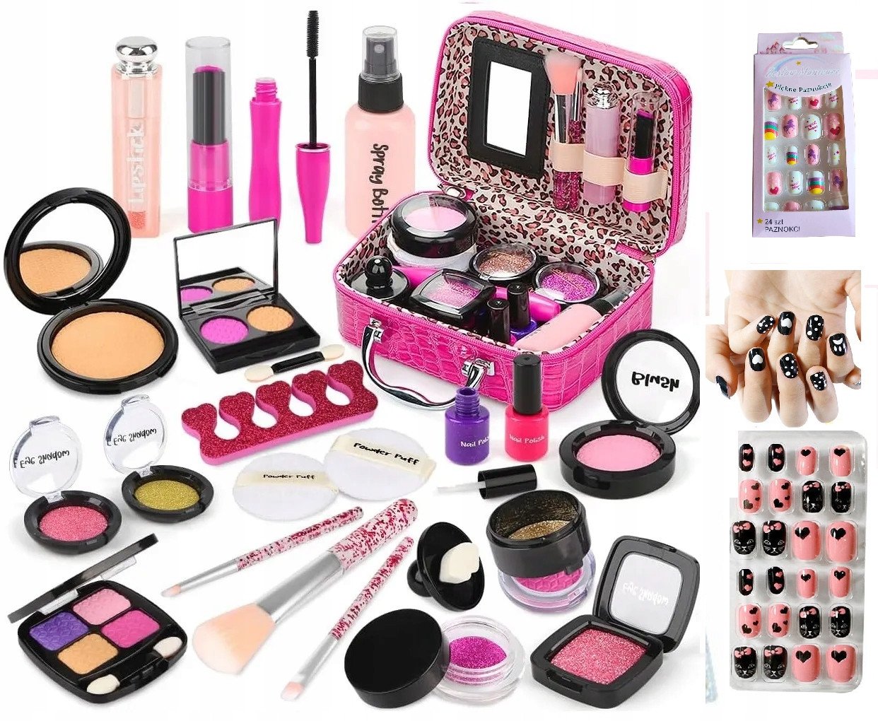 Zestaw Do Malowania Makijażu Dla Dzieci Makeup____________________________ + NAKLEJKI NA PAZNOKCIE