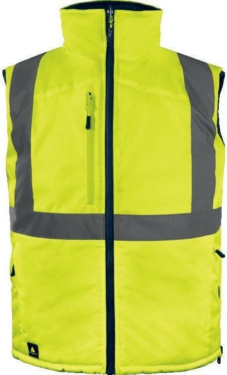 Kamizelka ocieplana, ostrzegawcza, dwustronna z poliestru Oxford, kl.2, kolor Żółty Fluo-Granatowy, rozmiar: 3XL, FIDJ3HVJA3X