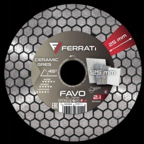 FERRATI TARCZA DIAMENTOWA TNĄCA I SZLIFUJĄCA FAVO 125MM x 22,23 MM 2in1