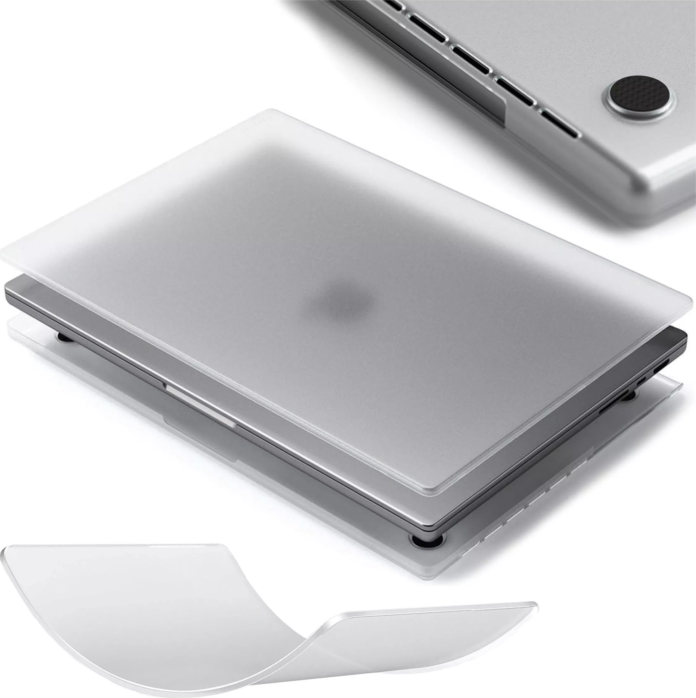Etui ochronne do Apple Macbook Pro 16 - M1/M2/M3/M4 2021-2024 2025 Alogy AirGuard Elastyczna obudowa Matowa Przezroczysta Biel