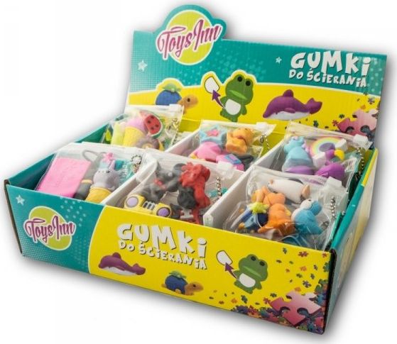 Stnux Gumki do ścierania mix Display 24 sztuki