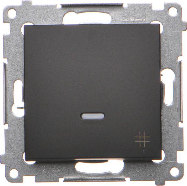 Kontakt-Simon Simon 54 Łącznik krzyżowy z podświetleniem LED (moduł) 10AX 250V szybkozłącza czarny mat DW7L.01/49