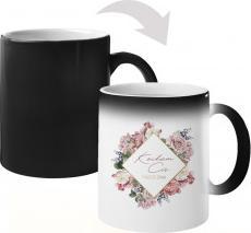 Koszulkowy Kocham Cię, miłego dnia - magiczny kubek z nadrukiem