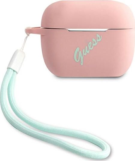 Guess Etui ochronne GUACAPLSVSPG Silicone Vintage do AirPods Pro różowo-zielone