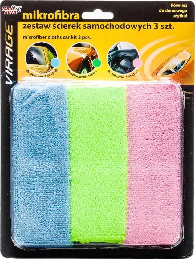 Moje Auto Moje Auto ściereczki z mikrofibry - zestaw 3 szt uniwersalny
