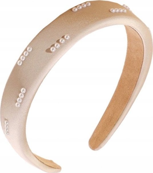 ECARLA_Opaska do włosów z perełkami Kremowa