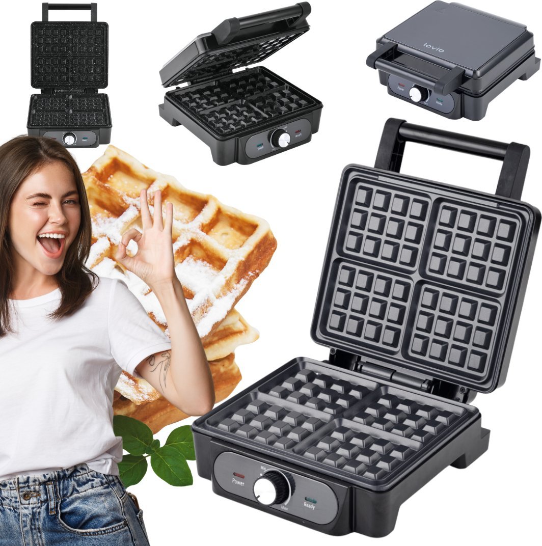 Gofrownica LOVIO LVWF001BK MARMURKOWA POWŁOKA REGULACJA TEMPERATURY