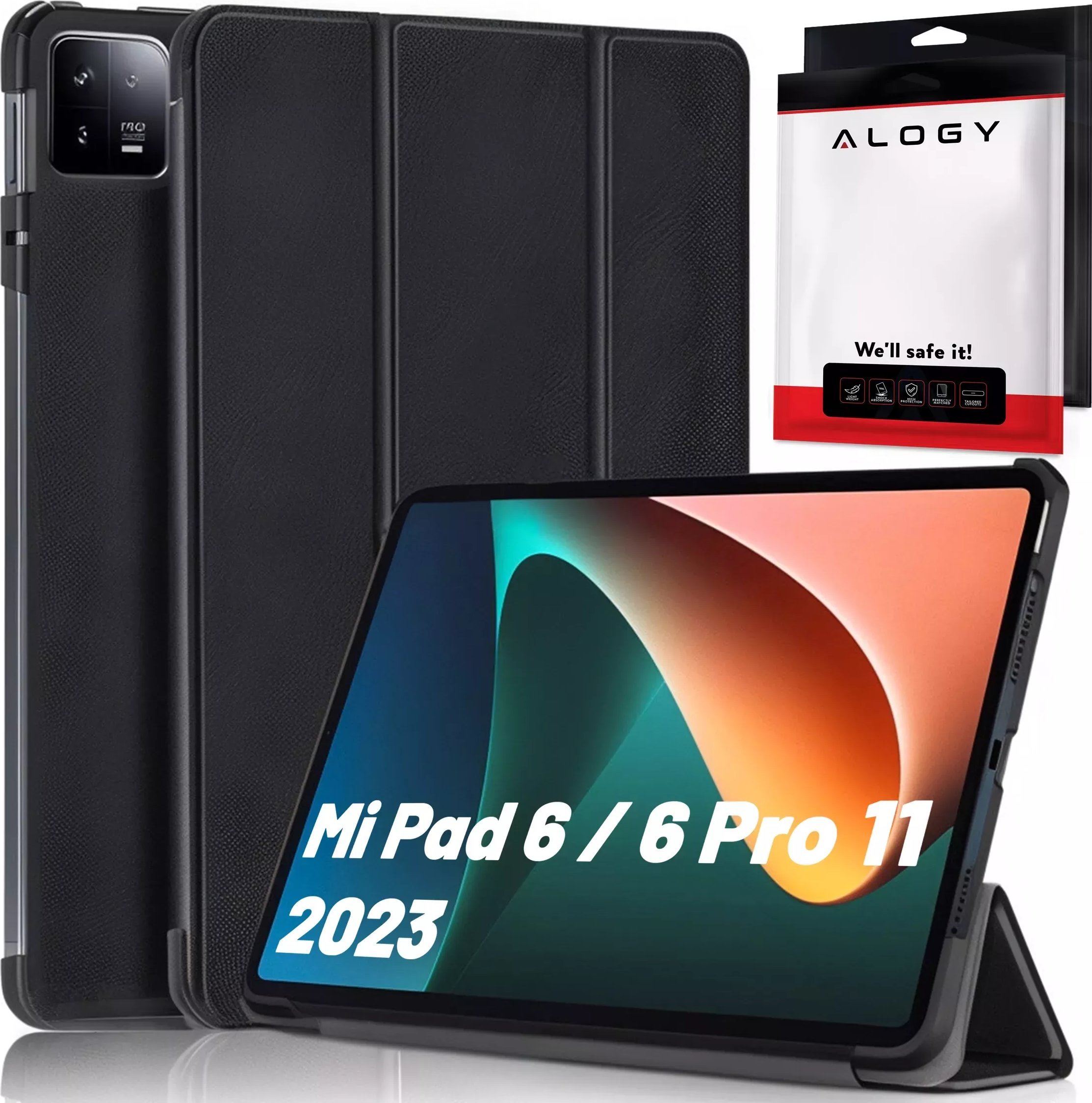 Etui na tablet Alogy Etui do Xiaomi Mi Pad 6 / 6 Pro 11" 2023 obudowa na tablet Alogy Book Cover Case Czarny