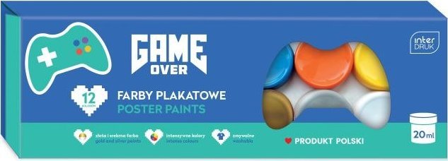Farby plakatowe INTERDRUK Game Over 12 kolorów 20ml