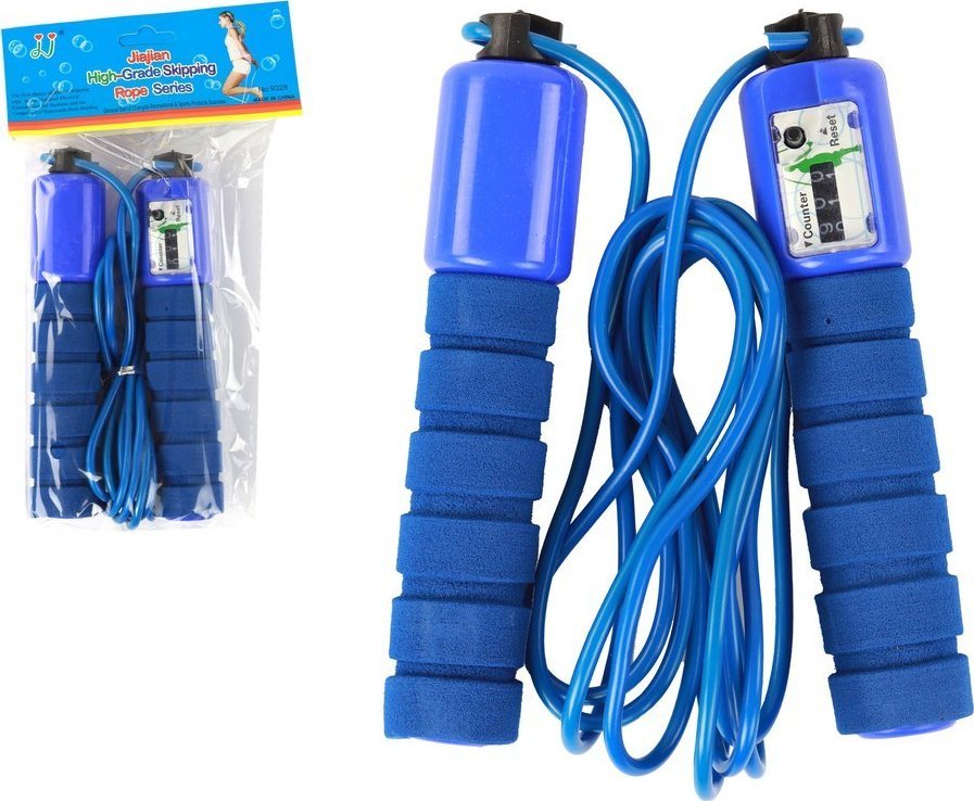 Skakanka sportowa LeanToys Skakanka Niebieska Z Licznikiem 280 cm Regulacja Fitness