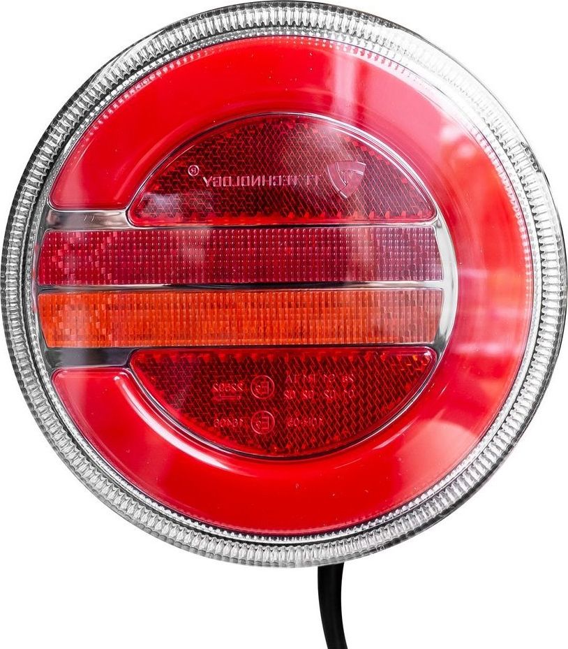 TT Technology Okrągła lampa robocza tylna zespolona lewa LED 12-24V dynamiczny kierunkowskaz