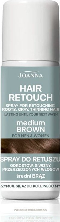 JOANNA Hair Retouch Spray do retuszu odrostów,siwizny i przerzedzonych włosów - Medium Brown 75 ml