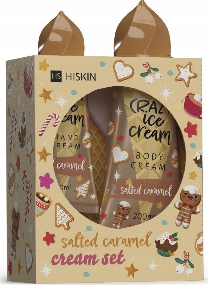 Alkotest HISKIN_SET Crazy Ice Cream krem do rąk Słony Karmel 60ml + krem do ciała Słony Karmel 200ml