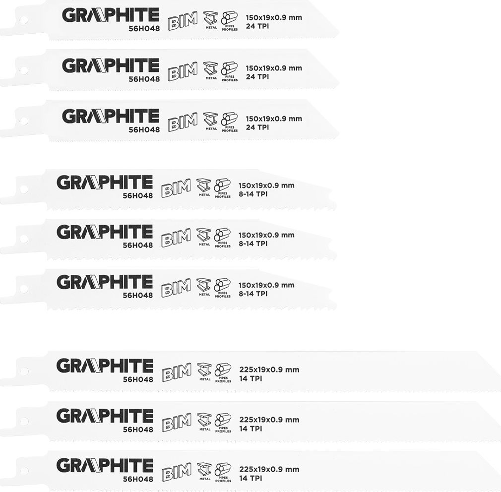 Graphite Brzeszczoty bagnetowe (Brzeszczoty do piły szablastej, BIM, zestaw 3 szt.)