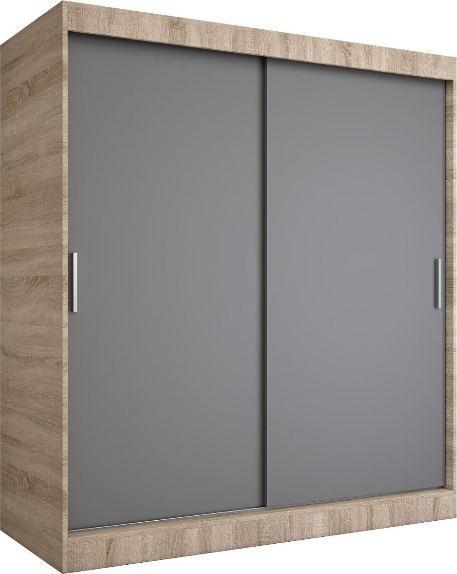 MKPOL Szafa przesuwna MODUO COMFORT 180 dąb sonoma/antracyt gładka