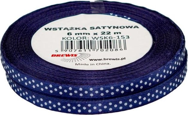BREWIS Wstążka satynowa BREWIS kropki 6mm WSK6-153 Brewis
