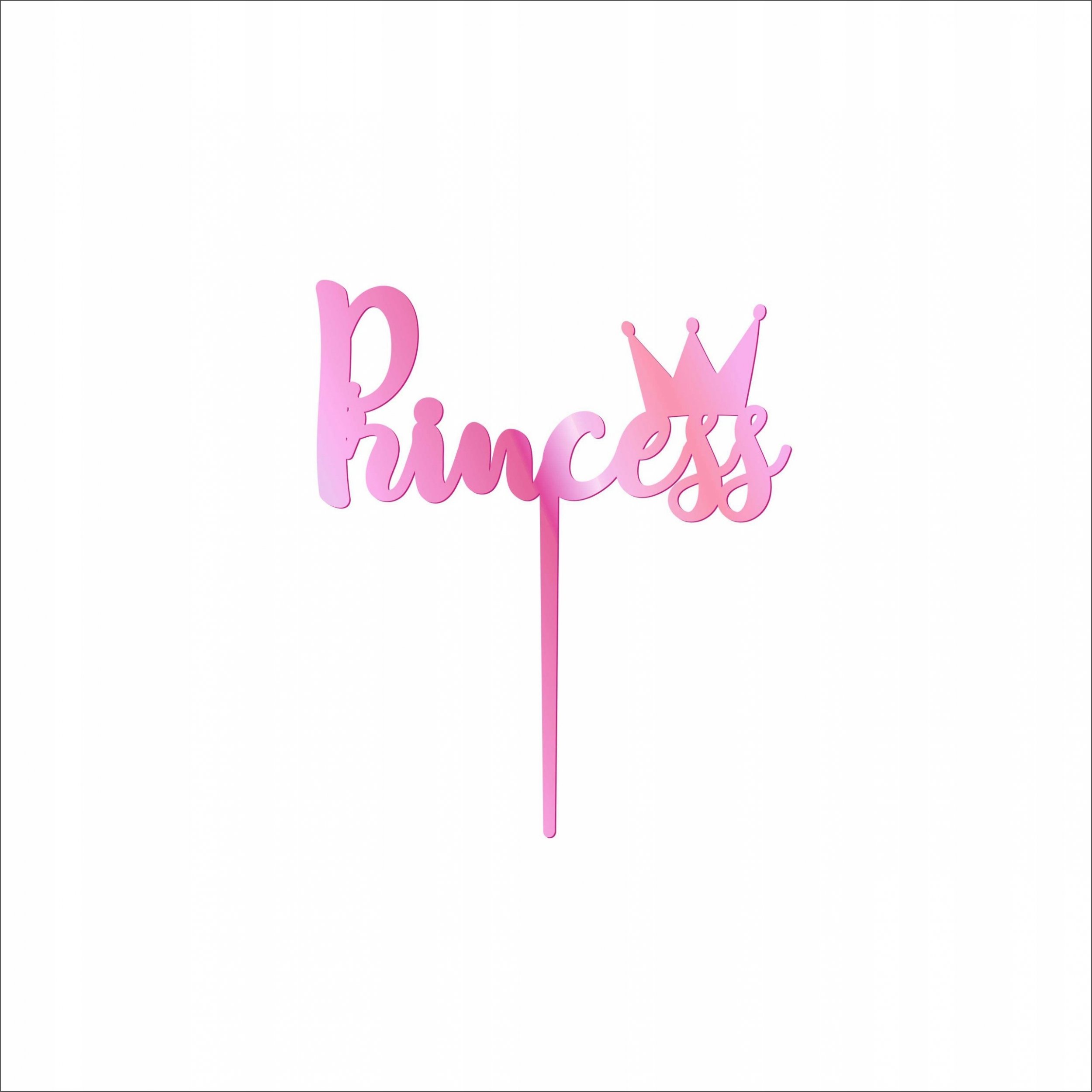 details Topper na tort princess różowy lustro złoty GRATIS