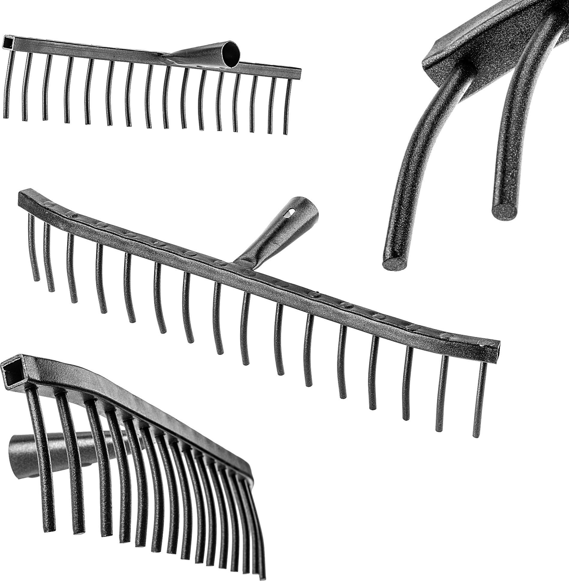 Kadax KADAX Grabie Do Kamienia Stalowe 16-Zębne Grabki Ogrodowe Gleby Bez Trzonka