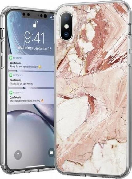 Wozinsky Wozinsky Marble żelowe etui pokrowiec marmur iPhone 12 5,4'' różowy