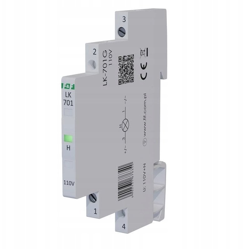 FF Lampka modułowa jednofazowa zielony 110V AC 1/2 modułu LK-701G-110