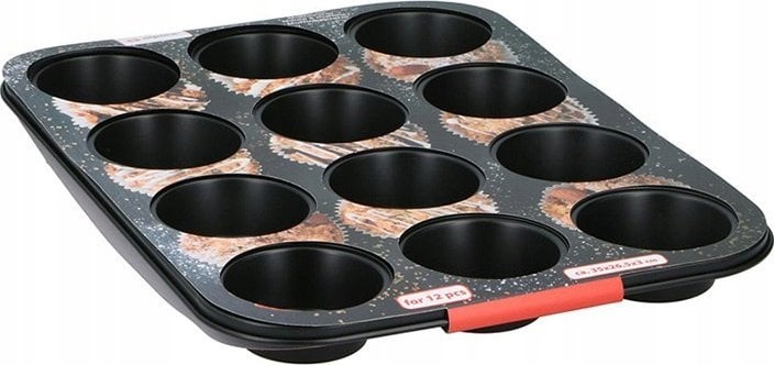 Alpina Forma do muffinek / babeczek na 12 sztuk nieprzywierająca (czarny)