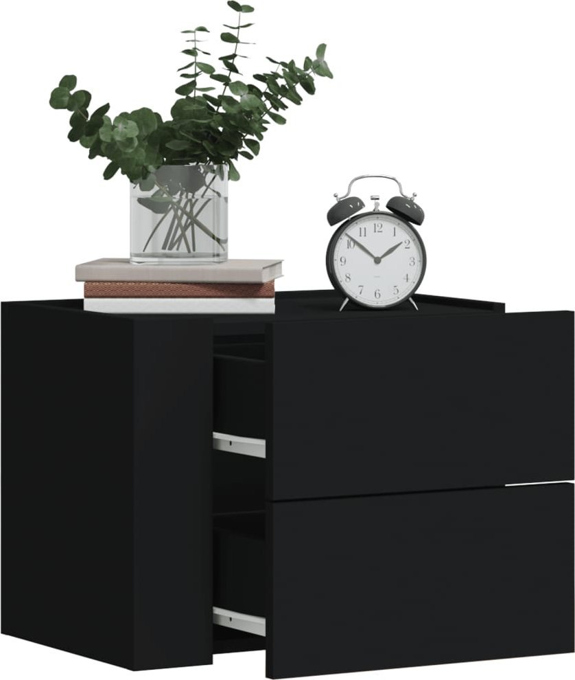 vidaXL vidaXL Wiszące szafki nocne, 2 szt., czarne, 45x30x35 cm