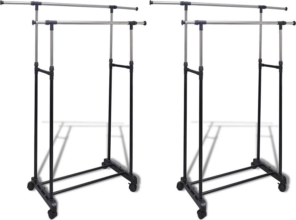 Elior Zestaw podwójnych wieszaków na kółkach - Pablo 4X