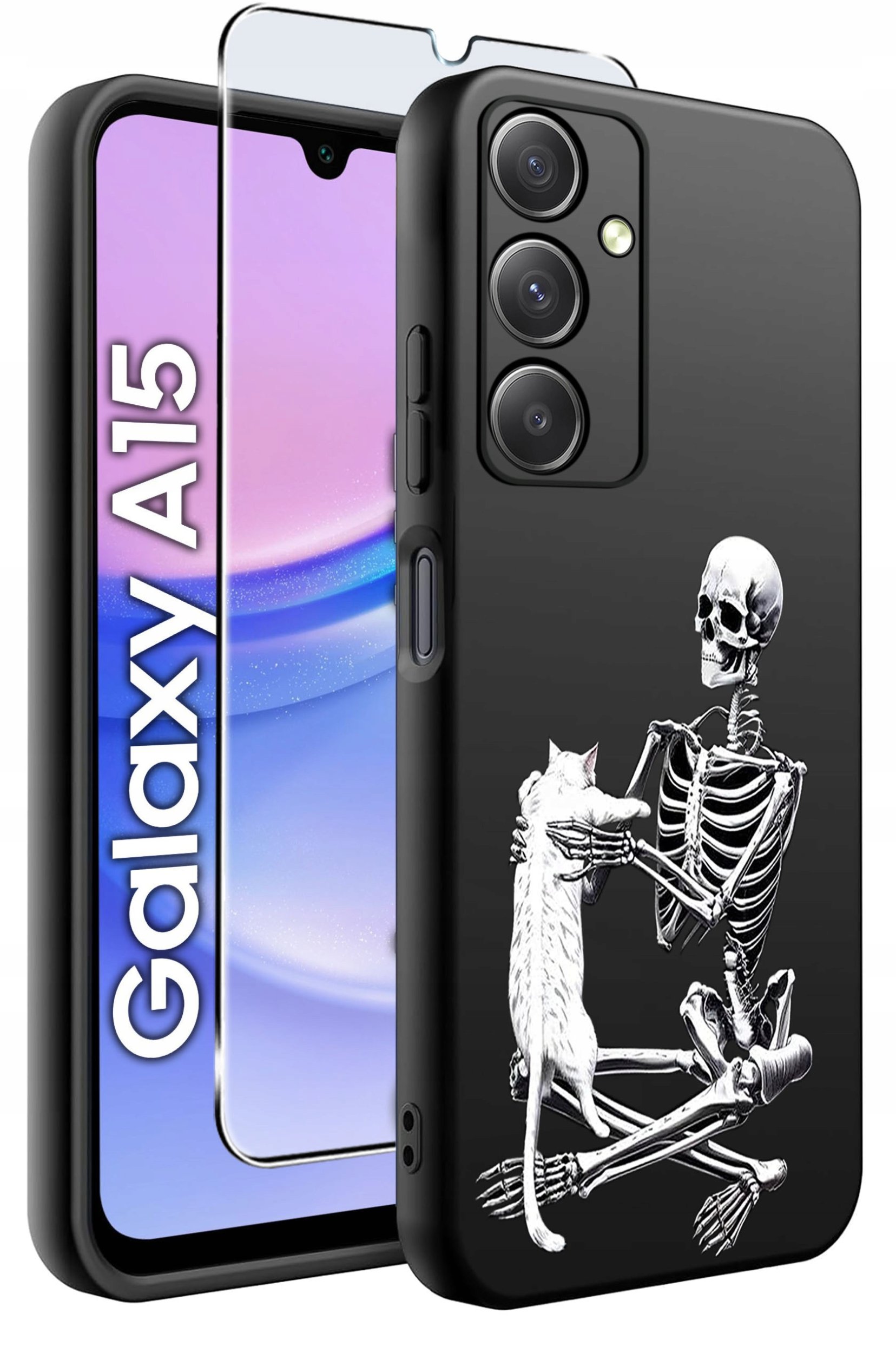 ETUI do Samsung A15 4G | 15 5G WZORY | SILIKONOWE MATT CASE + SZKŁO 9H