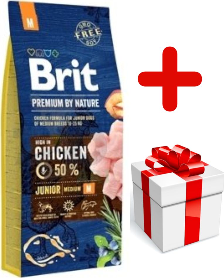 Brit BRIT Premium By Nature Junior M 15kg + niespodzianka dla psa GRATIS!