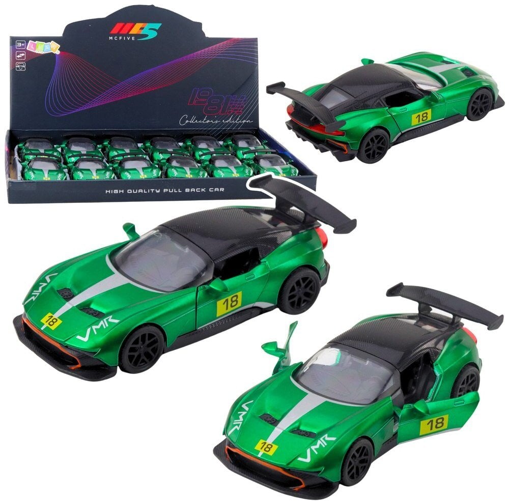 Samochód Wyścigowy Sportowy Metalowy Napęd Otwierane Drzwi Zielony 1:32
