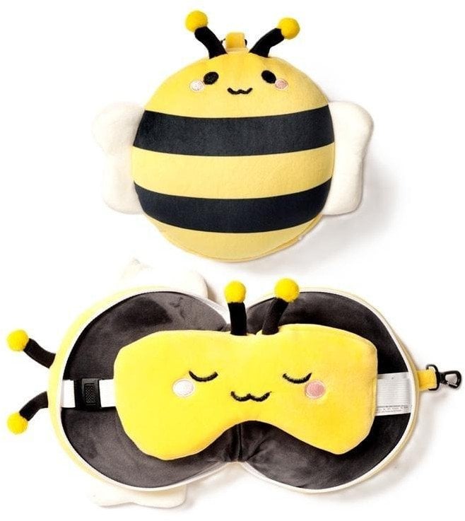 Poduszka podróżna i maska na oczy Pszczółka