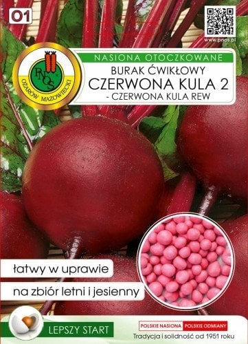 PNOS Nasiona otoczkowane | Burak Ćwikłowy Czerwona Kula 2 | Opakowanie 100szt