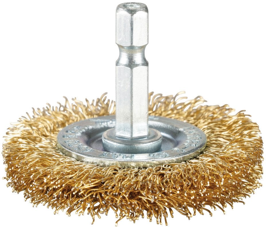 WIRE WHEEL BRUSH (BRASS COATED)