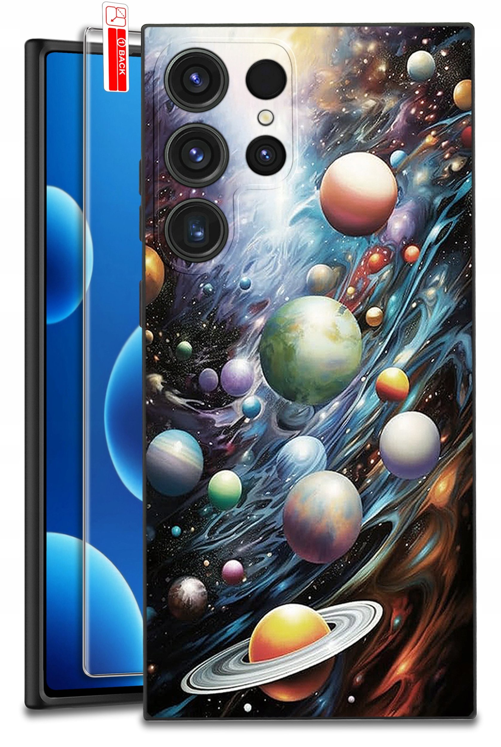 ETUI do Samsung Galaxy S25 Ultra WZORY | SILIKONOWE MATT CASE + SZKŁO 9H