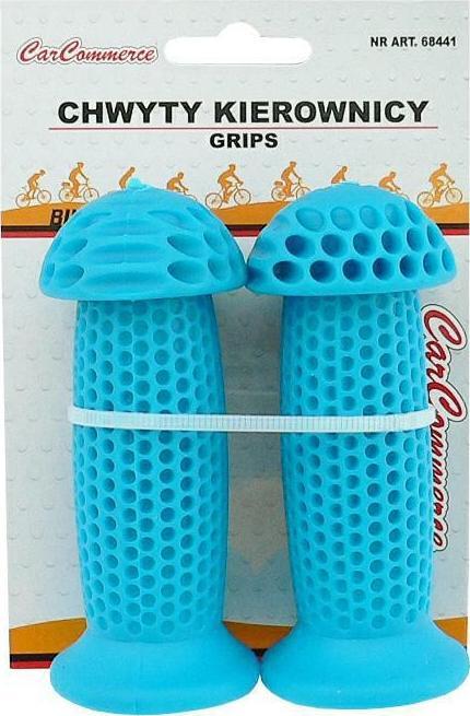 Carcommerce Chwyty rowerowe na kierownicę gumowe dziecięce niebieskie