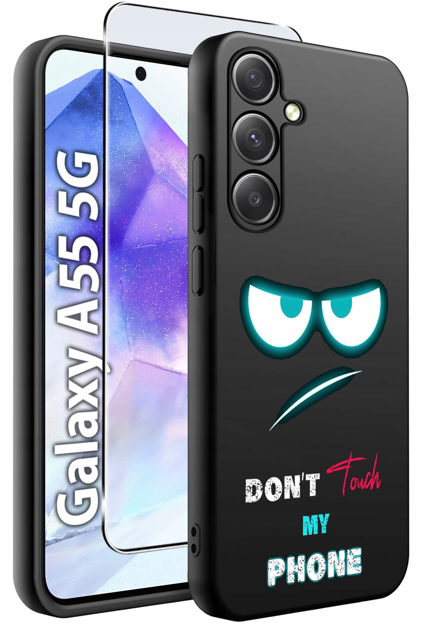 ETUI do Samsung A55 5G WZORY | SILIKONOWE MATT CASE + SZKŁO HARTOWANE 9H