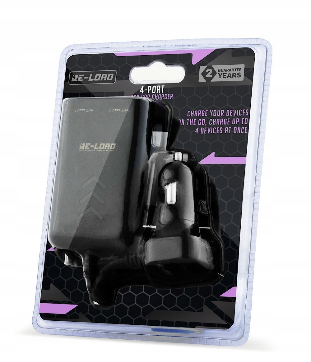 Gembird 4-port Front and Back Seat Car Charger