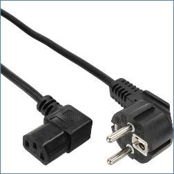 Kabel zasilający InLine Typ F German kątowy - C13 prawy kątowy (16752A)