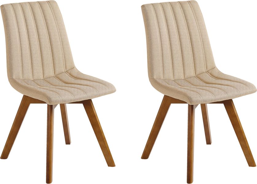 Beliani Zestaw 2 krzeseł do jadalni beżowy CALGARY