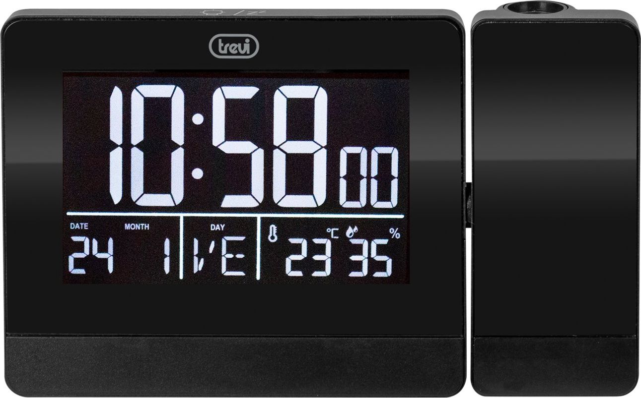 Trevi Zegar-budzik Trevi EC884 black z projektorem