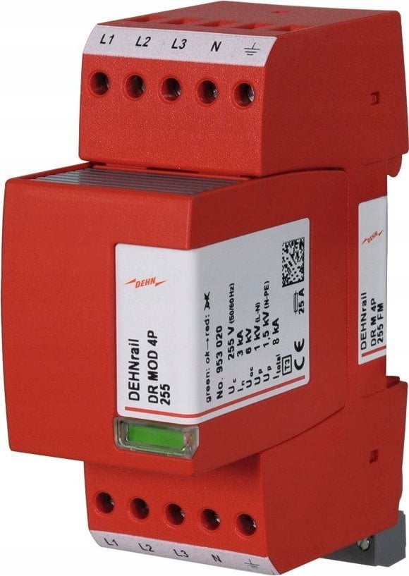 Dehn Ogranicznik przepięć D Typ 3 4P 8kA 1,5kV DEHNrail M 4P 255 FM 953405