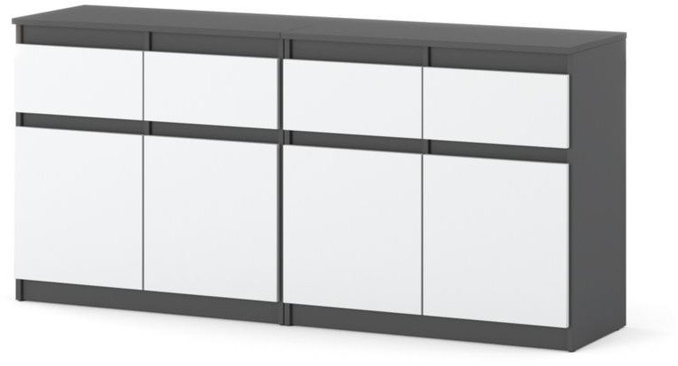 Komoda 160cm Loft Biały Szary Mat Nowoczesna Salon Sypialnia Z 4 Szufladami