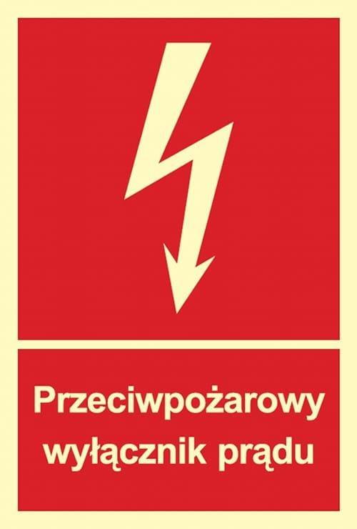 Mój dom Zp-19 Znak 15X20 Przeciwpożarowy Wyłącznik Prądu