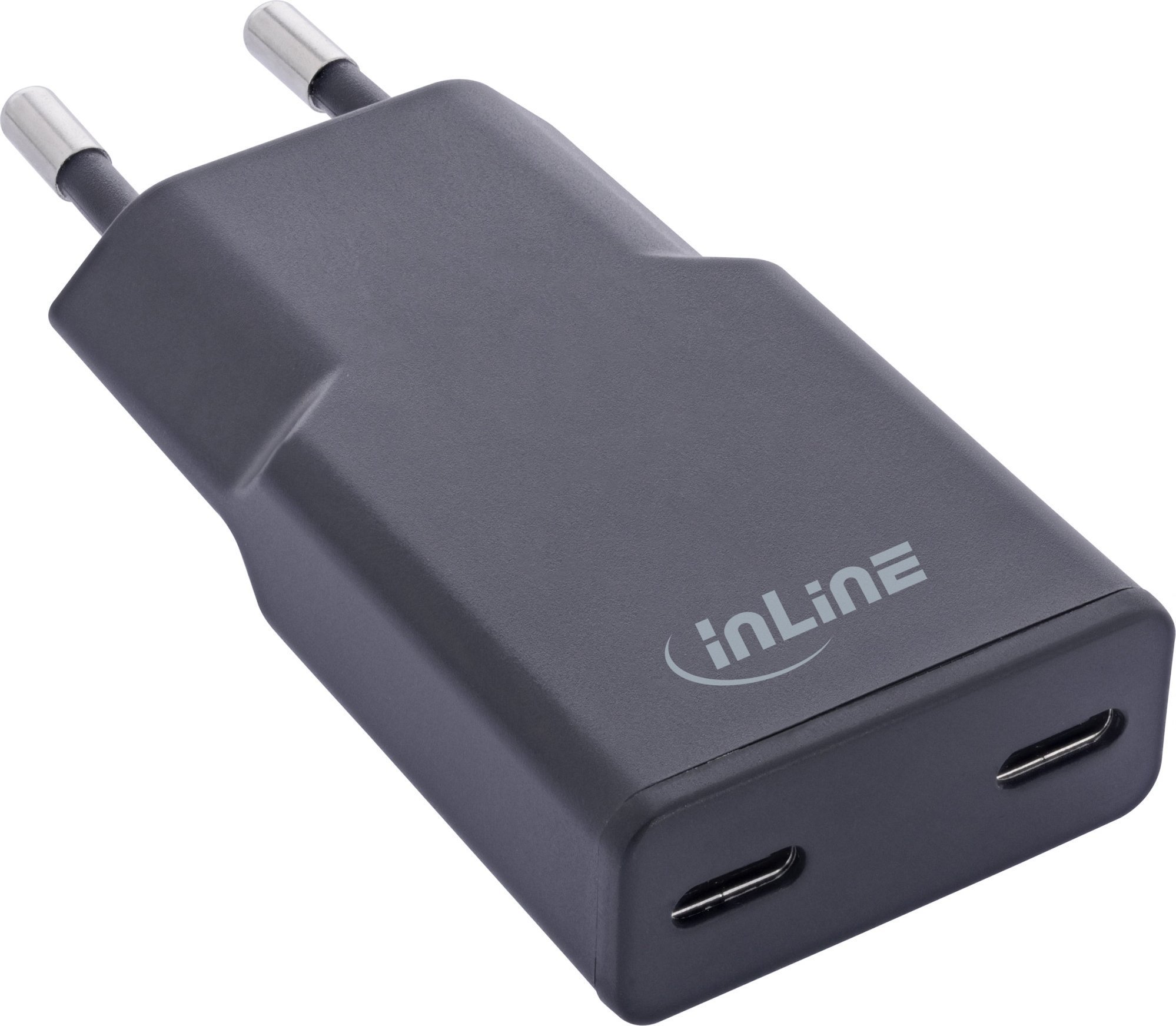 InLine® USB Netzteil Ladegerät Dual USB-C, PD, PPS, 30W, schwarz