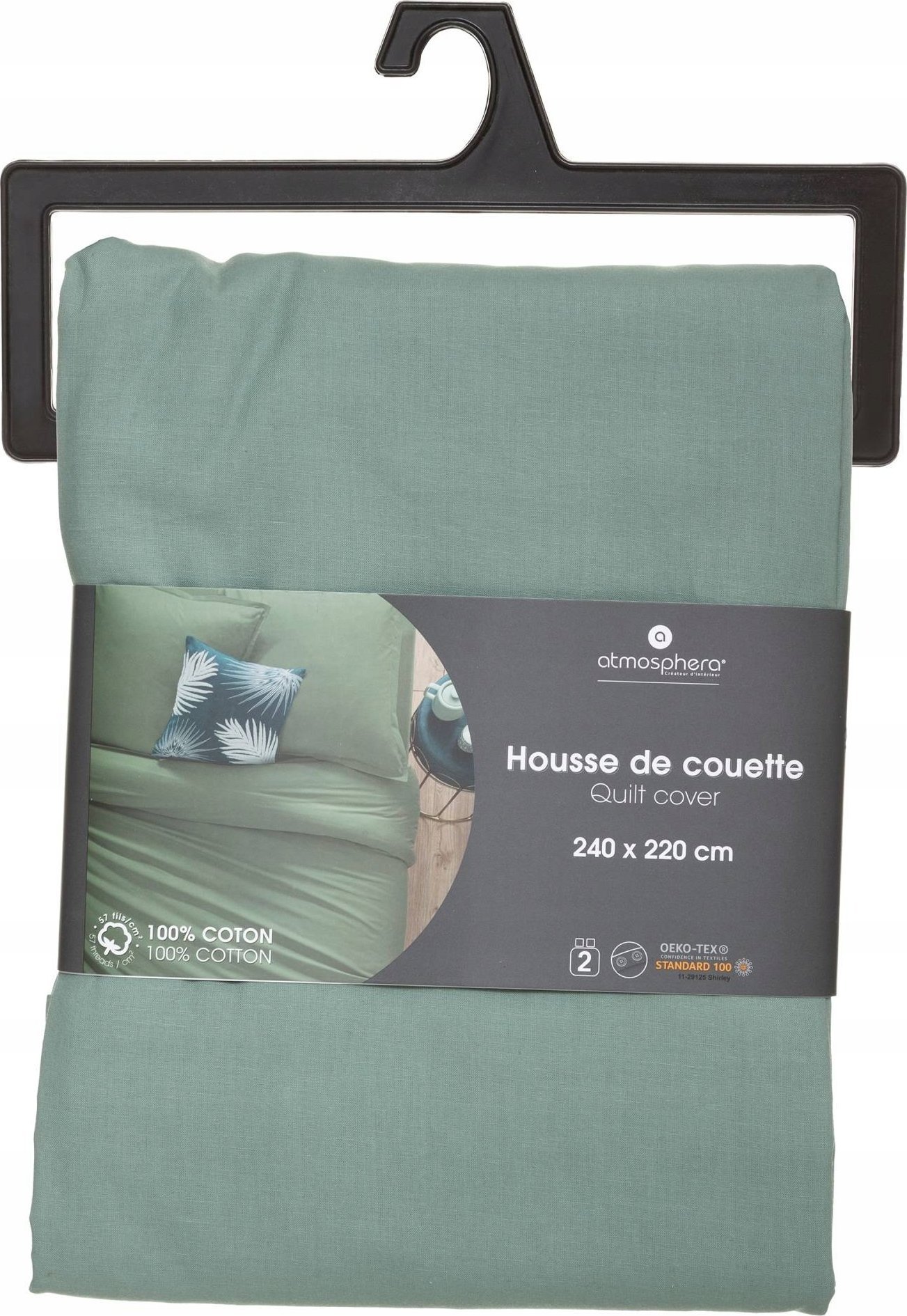 Atmosphera Poszwa na kołdrę, 240 x 220 cm, bawełna, zielona