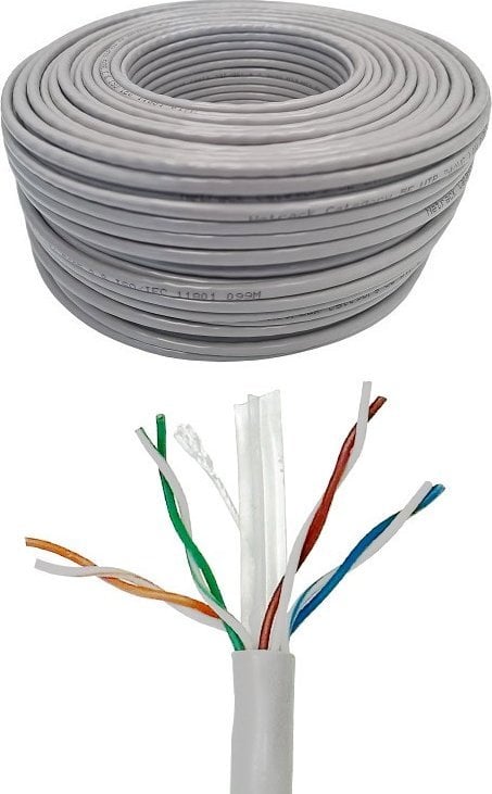 NetRack Kabel sieciowy skrętka LAN Netrack cat 6 UTP, szary, 50m , CCA