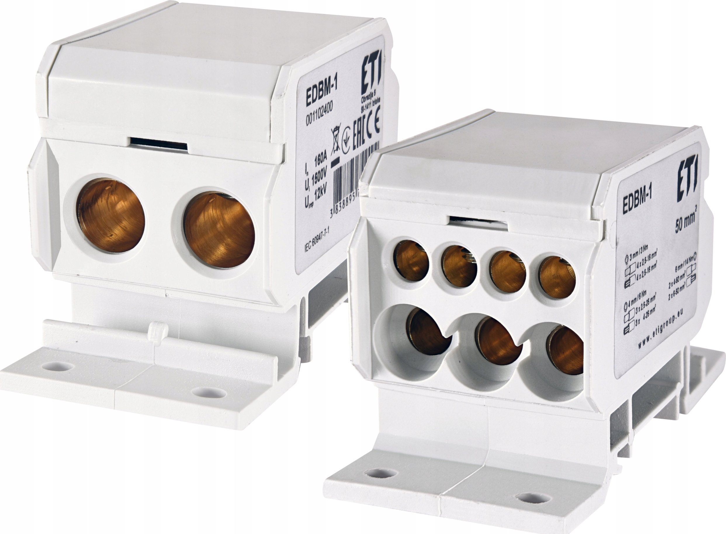 Etipo Blok rozdzielczy ETI Polam 001102400 160A (2x4-50mm2/3x2,5-25mm2+4x2,5-16mm2) szary EDBM-1