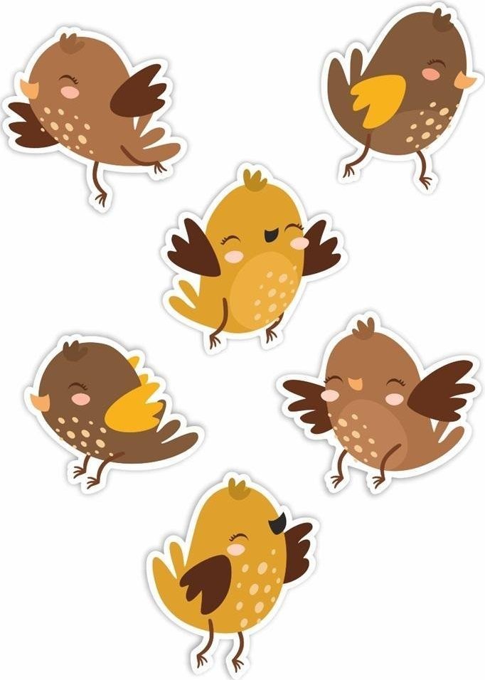 LearnHow Dekoracje okienne dwustronne - Wróble 01 6szt